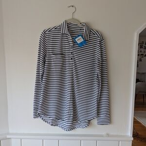Black and White Striped Long Sleeve Shirt